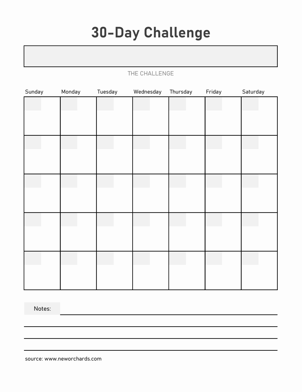 Free 30 Day Challenge Templates (PDF, Word, Excel)