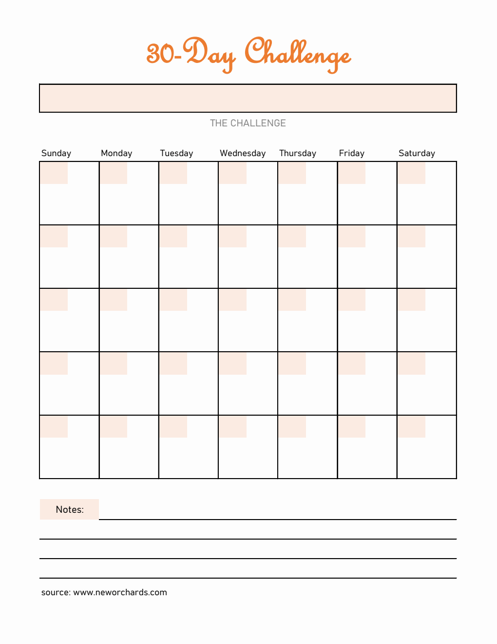 Free Challenge Templates (PDF, Word, Excel)