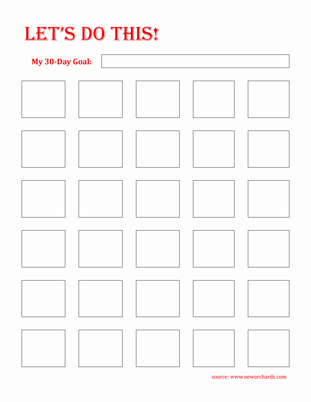 30-Day Habit Tracker Printable in PDF Format