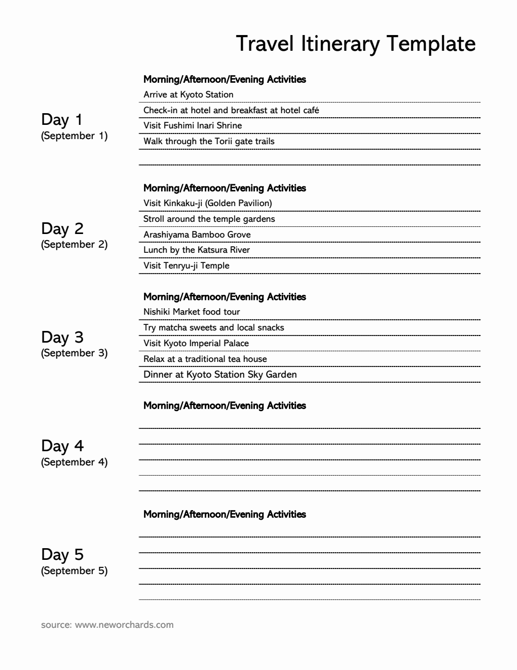 Free Itinerary Templates PDF Word Excel free-itinerary-templates-pdf-word-excel