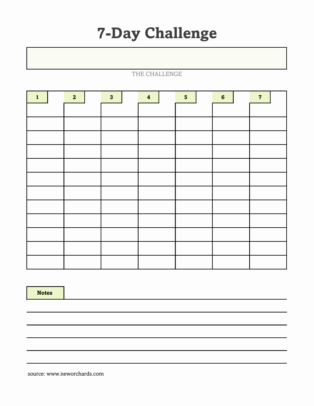 Free Challenge Templates (PDF, Word, Excel)