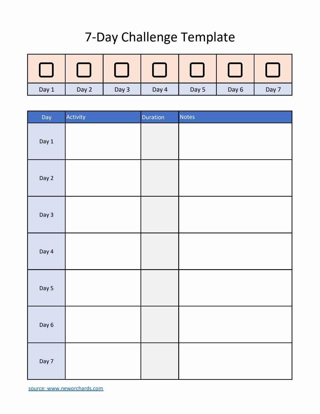 Free Challenge Templates (PDF, Word, Excel)