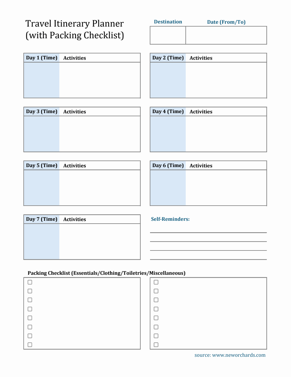 Free Trip Itinerary Templates (PDF, Word, Excel)