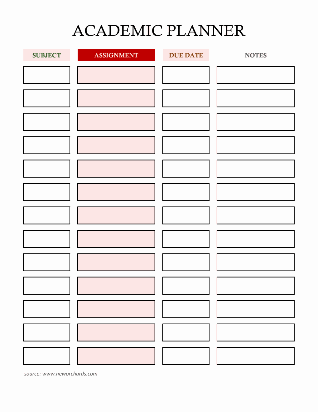 Free Academic Planner Templates PDF Word Excel free-academic-planner-templates-pdf-word-excel