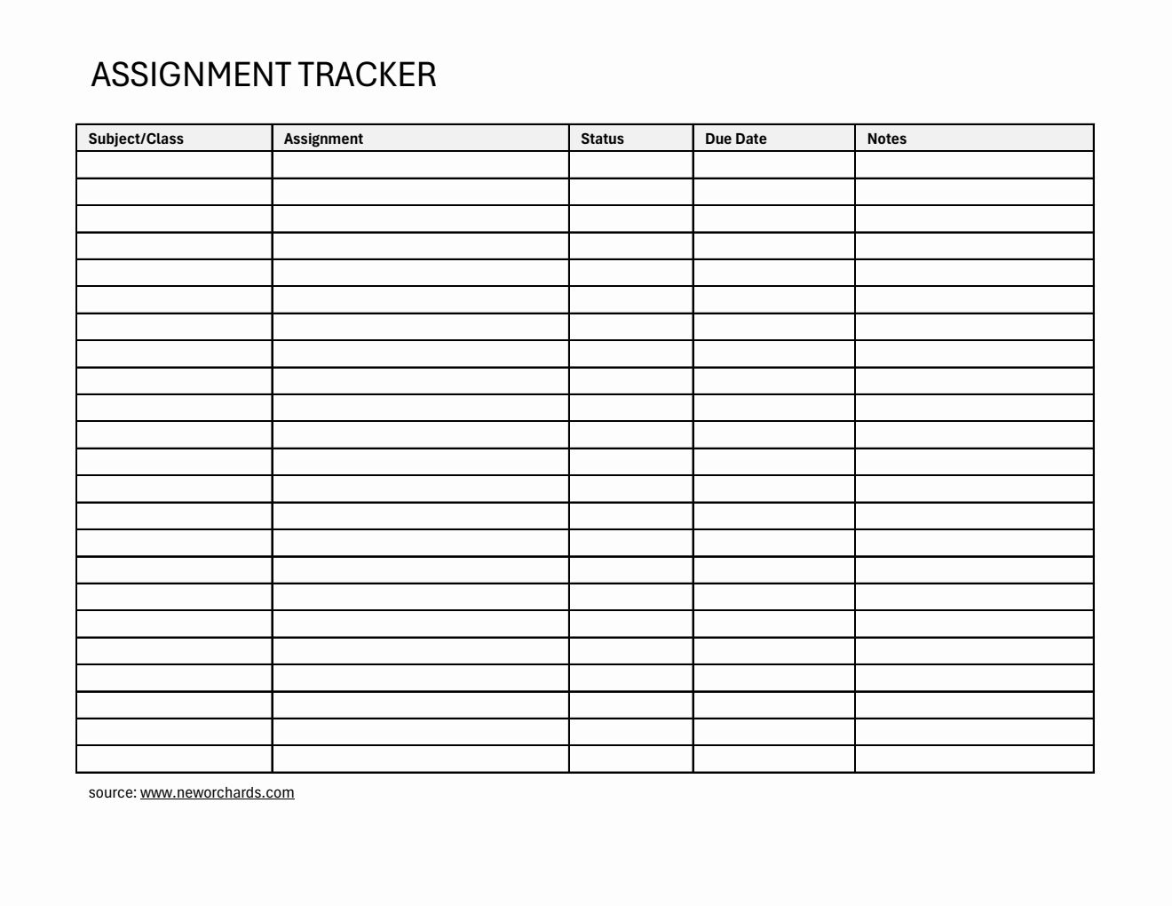 Free Excel Assignment Tracker Templates Free Excel Assignment Tracker Templates