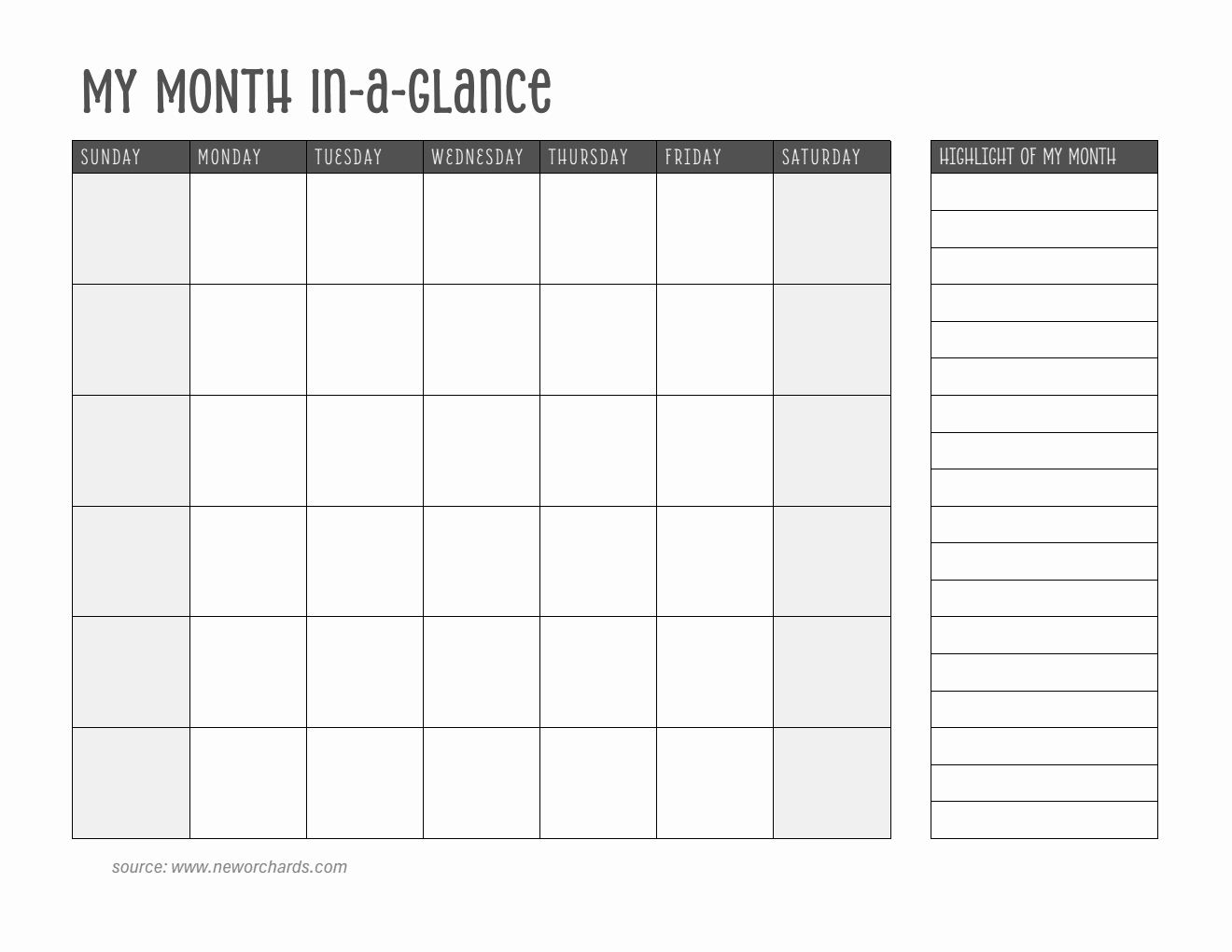 Monthly Basic Free Monthly Planner Templates (PDF, Word, Excel)
