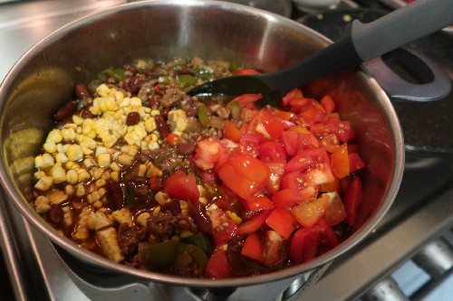 Beef Chili with Red Beans and Rice (AKA Chili Cheese and Rice)