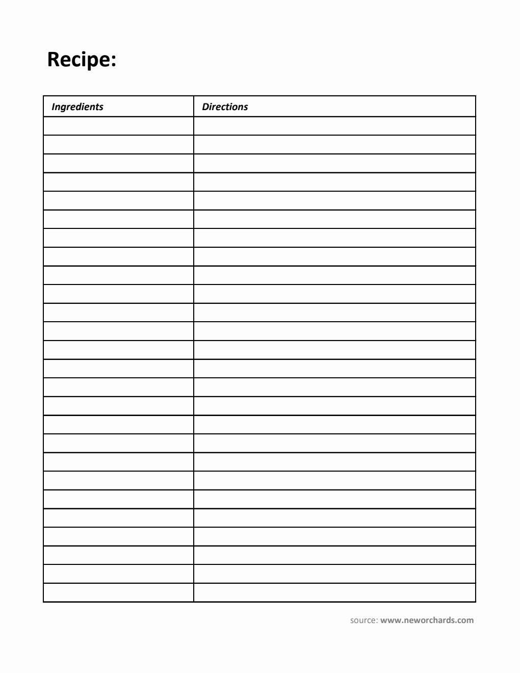 Free Recipe Card Templates (PDF, Word, Excel)