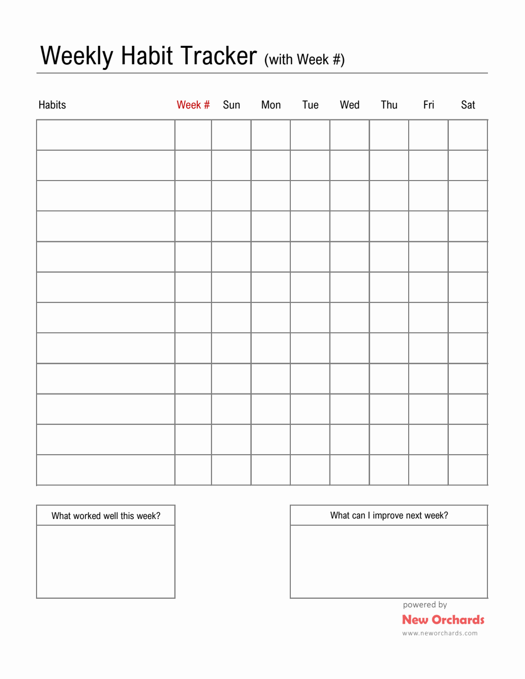 Printable Habit Tracker Journal in Excel Format