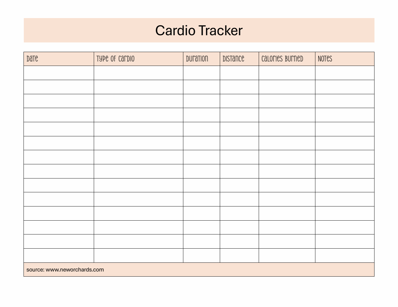 Cardio Tracker in Word