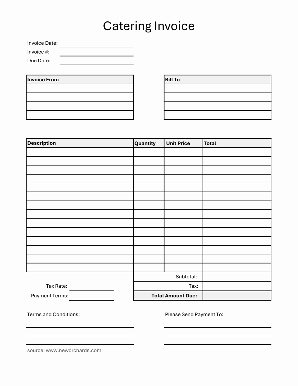  Catering Invoice Template in Excel