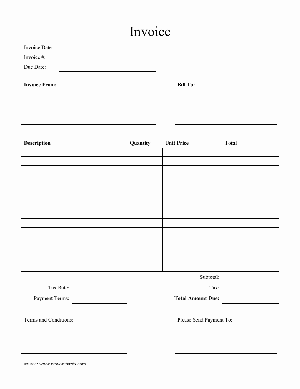 Customizable Catering Invoice Template in PDF