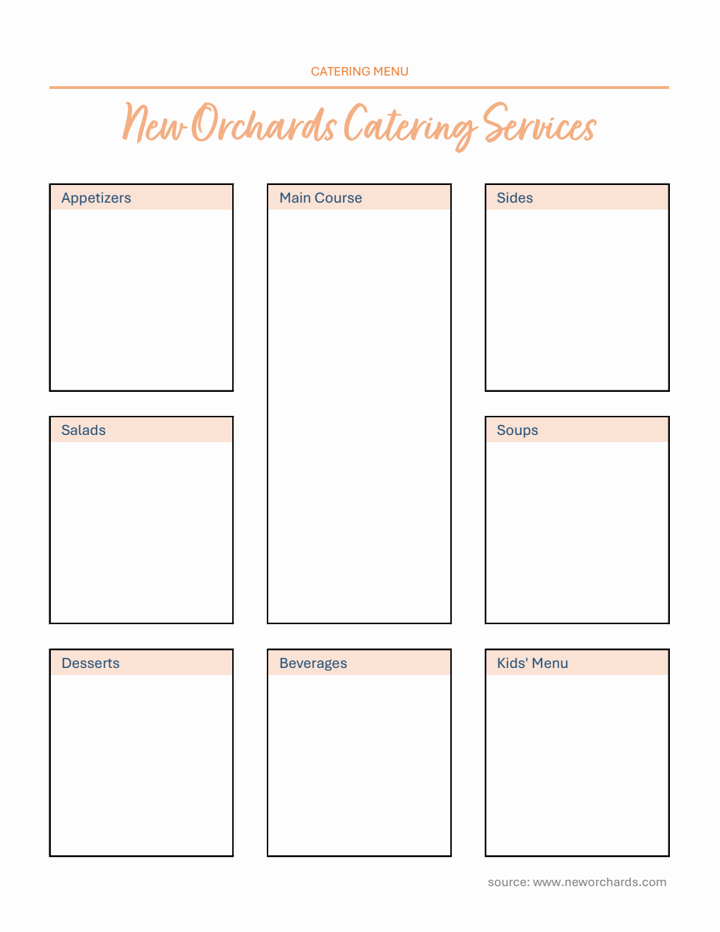catering email template - printable word searches... Free Catering Templates (PDF, Word, Excel)
