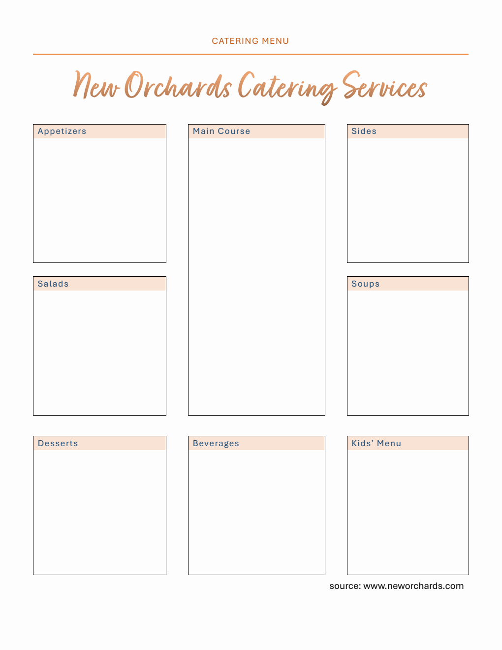 catering email template - printable word searches... Free Catering Templates (PDF, Word, Excel)
