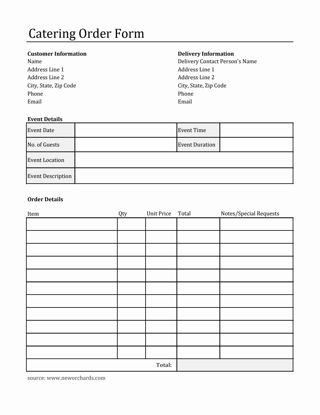 Free Excel Catering Templates free-excel-catering-templates