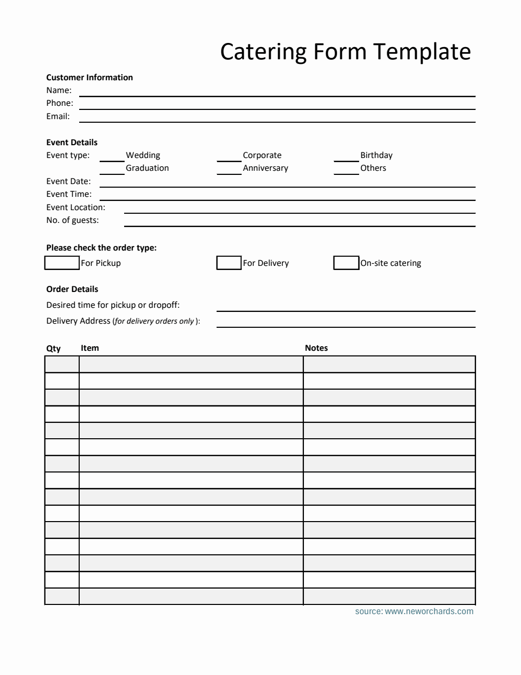 catering order forms - fill out and sign printable pdf... Free Catering Templates (PDF, Word, Excel)
