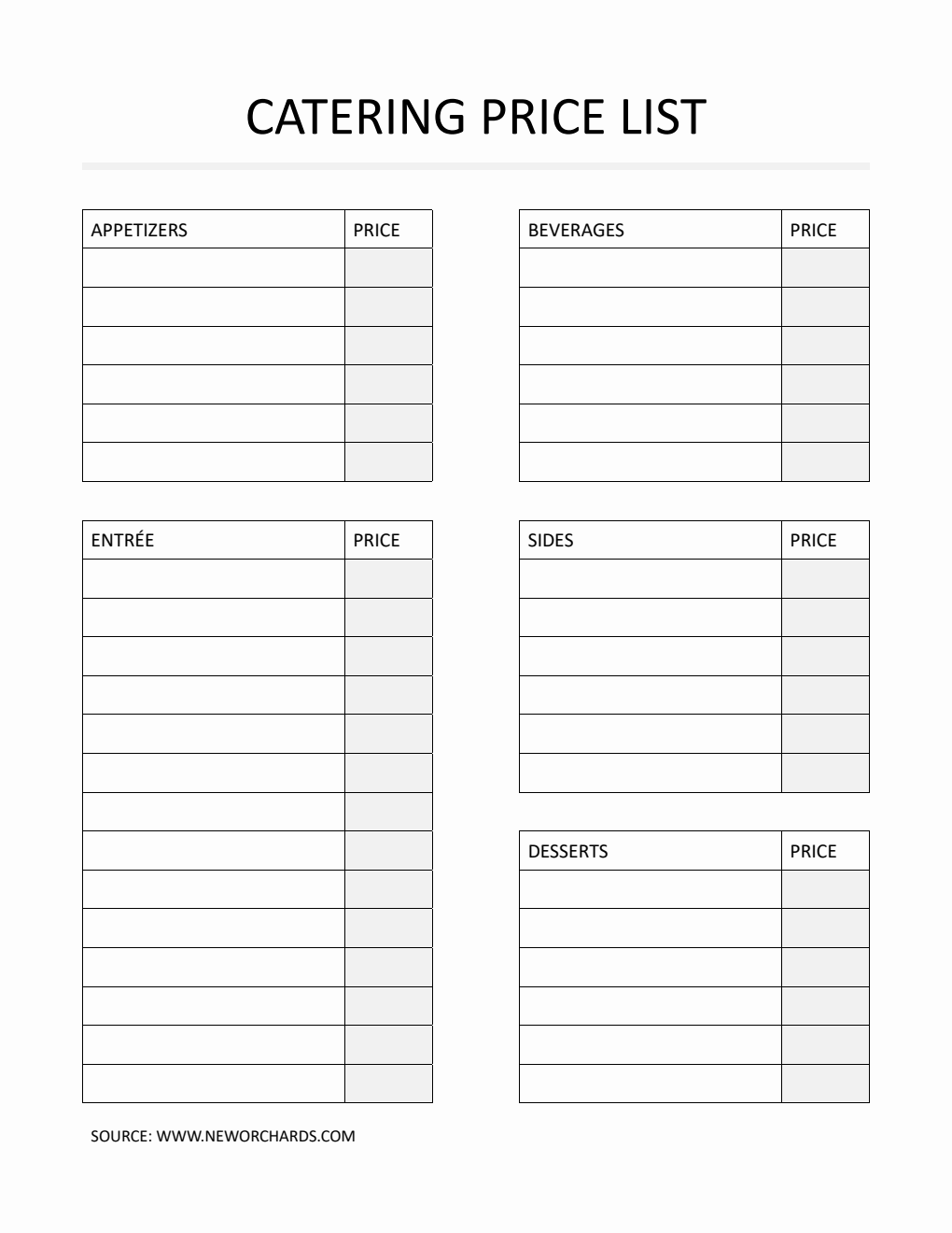 free catering templates (pdf, word, excel) Images High... Free Catering Templates (PDF, Word, Excel)
