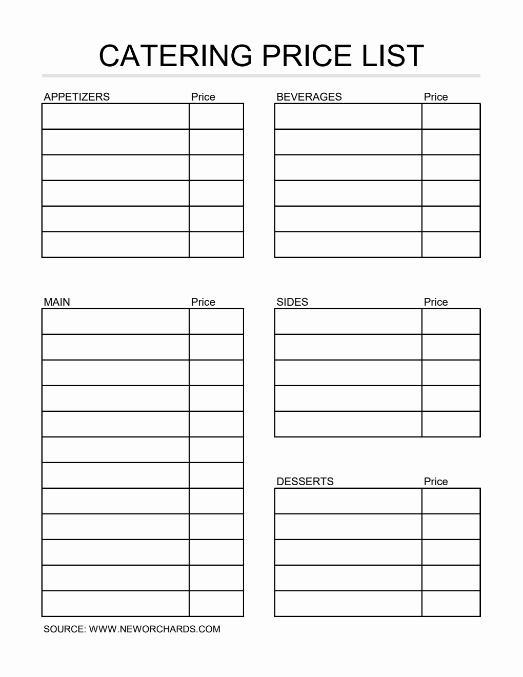 free☝️ catering inventory spreadsheet template... Free Excel Catering Templates