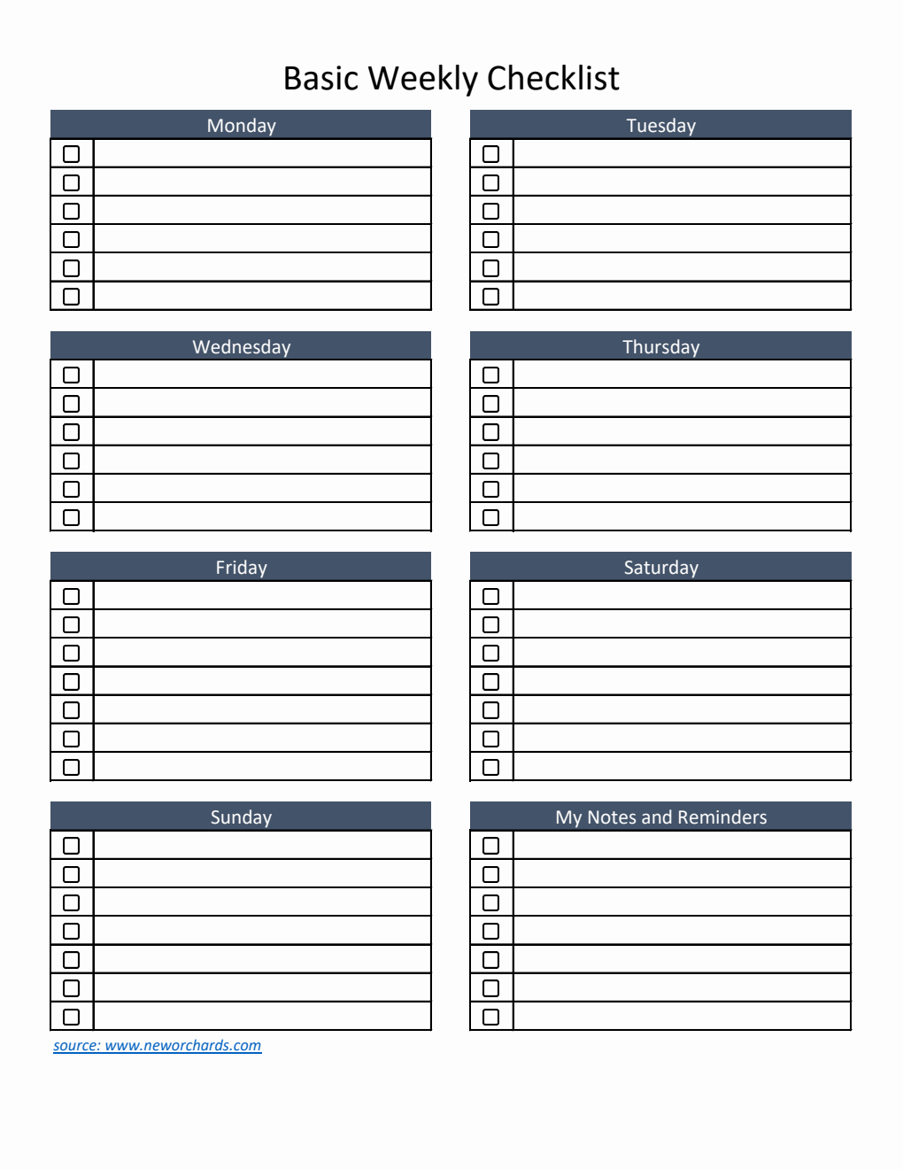 Free PDF Checklist Templates