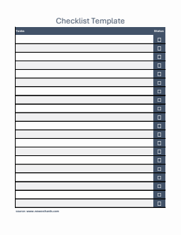 Weekly Checklist Template PDF