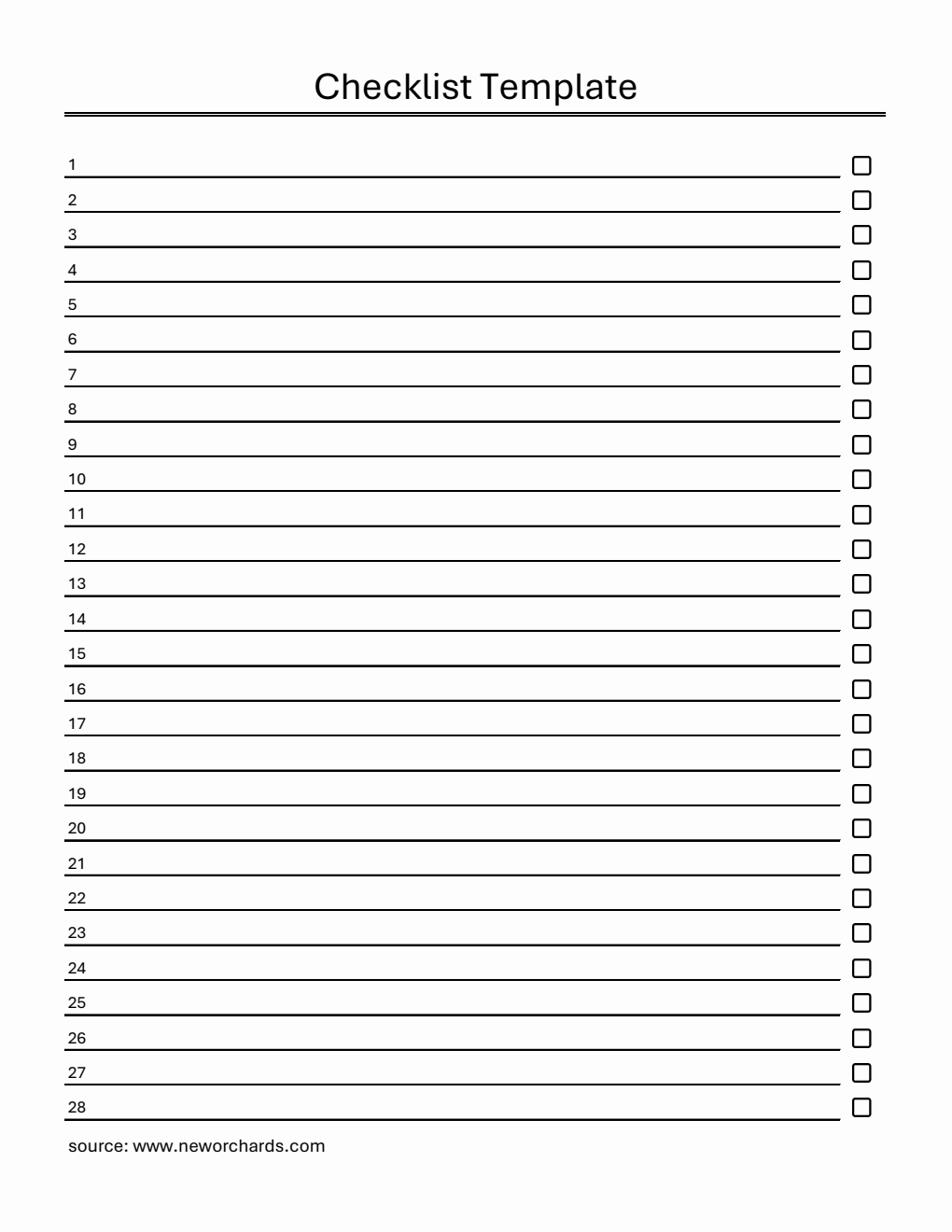Free Checklist Templates (PDF, Word, Excel)