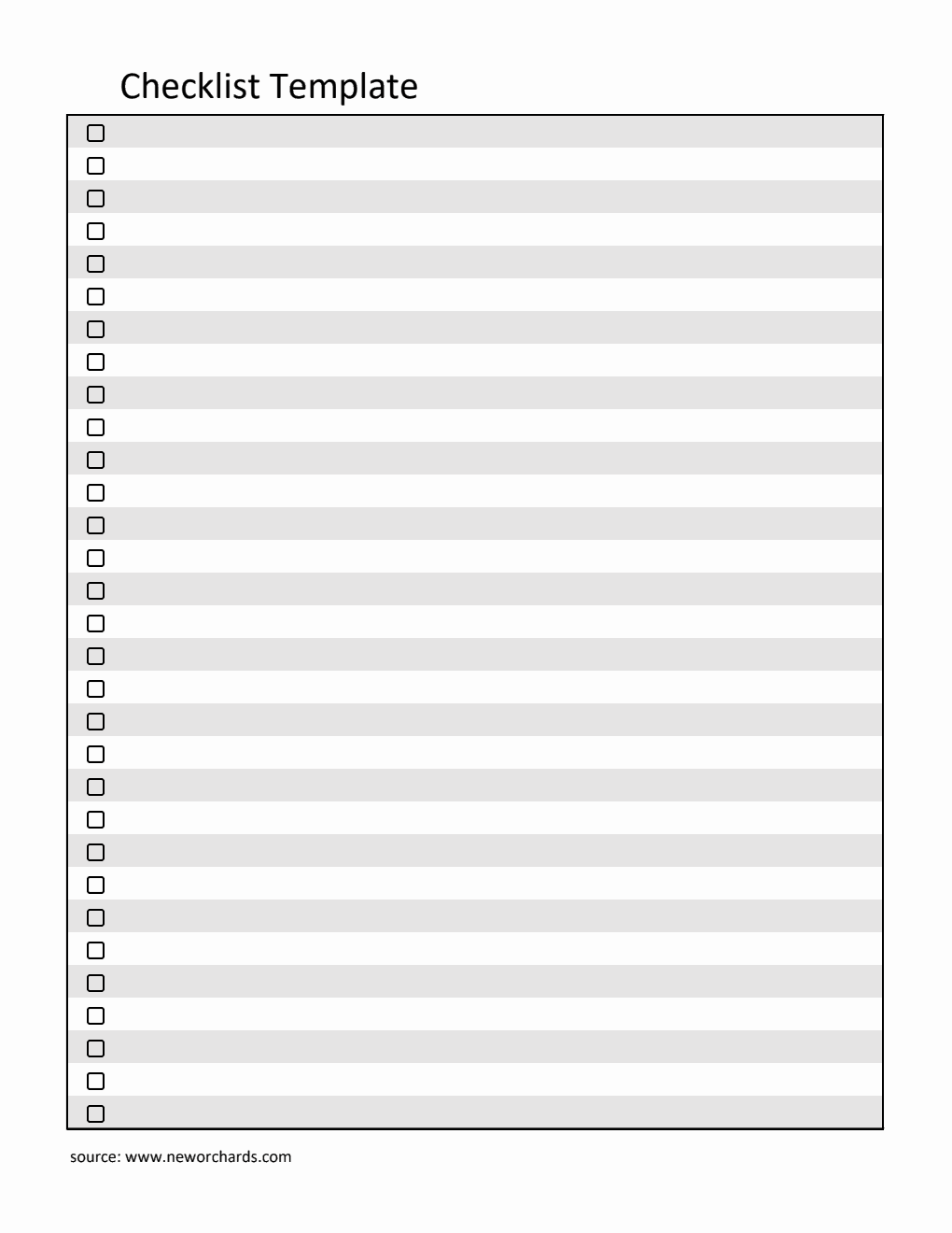 Free Checklist Template In Excel Editable Free checklist template in excel editable