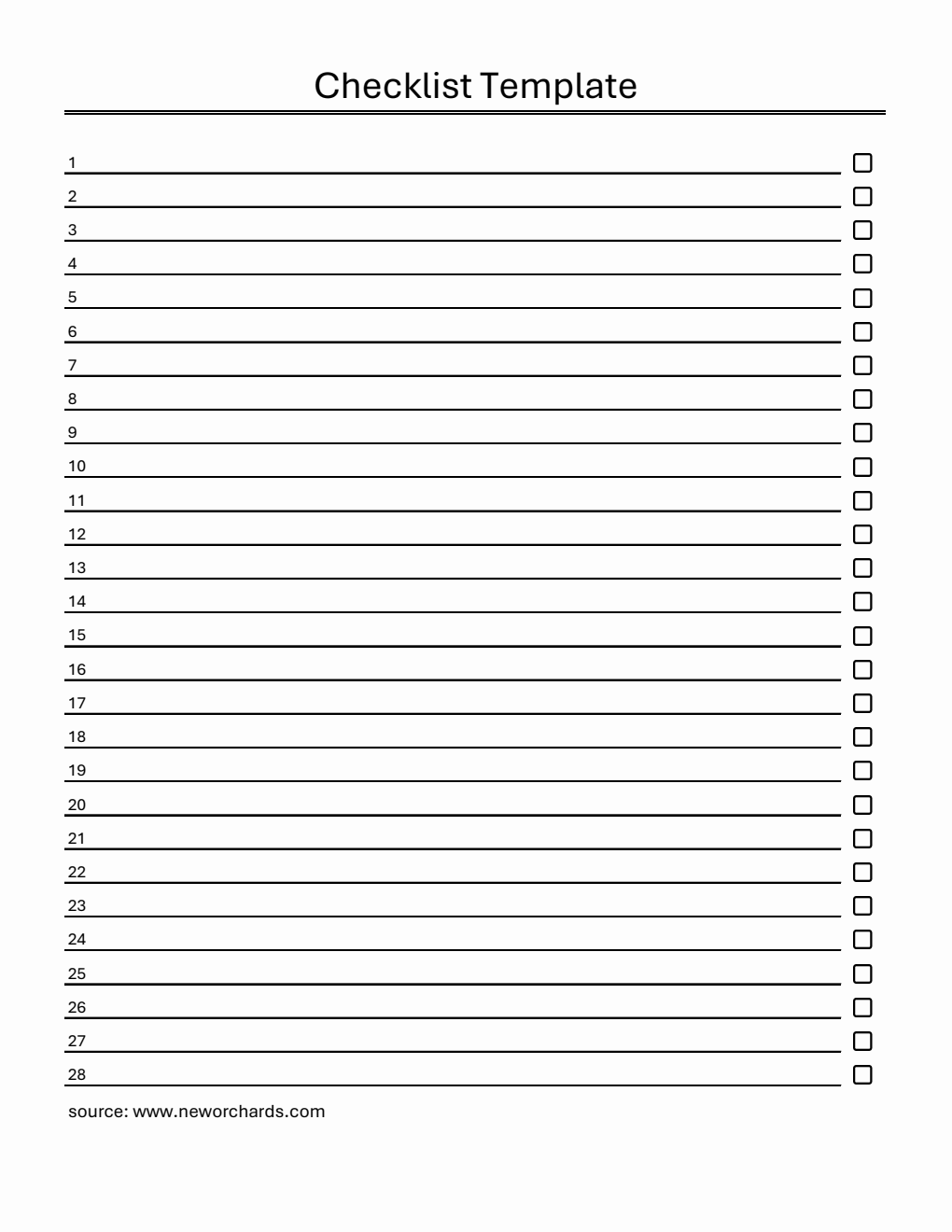 Free Checklist Templates (PDF, Word, Excel)