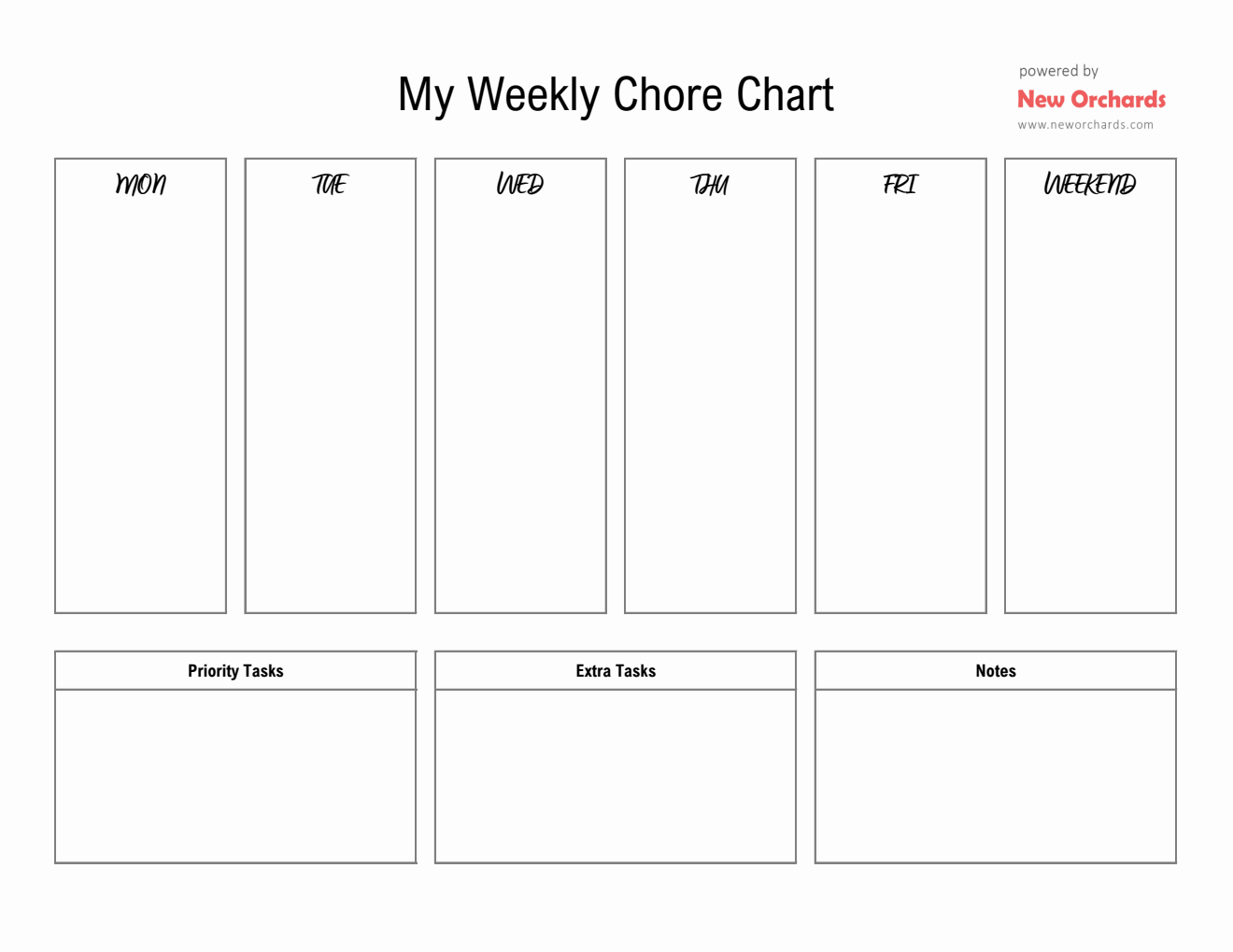 Free Excel Chore Chart Templates