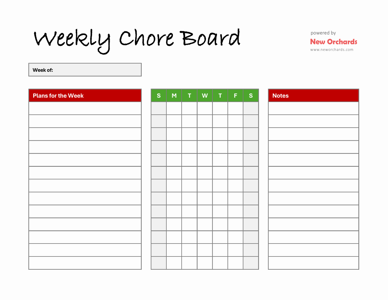 Chore Border Free Chore Chart Templates (PDF, Word, Excel)