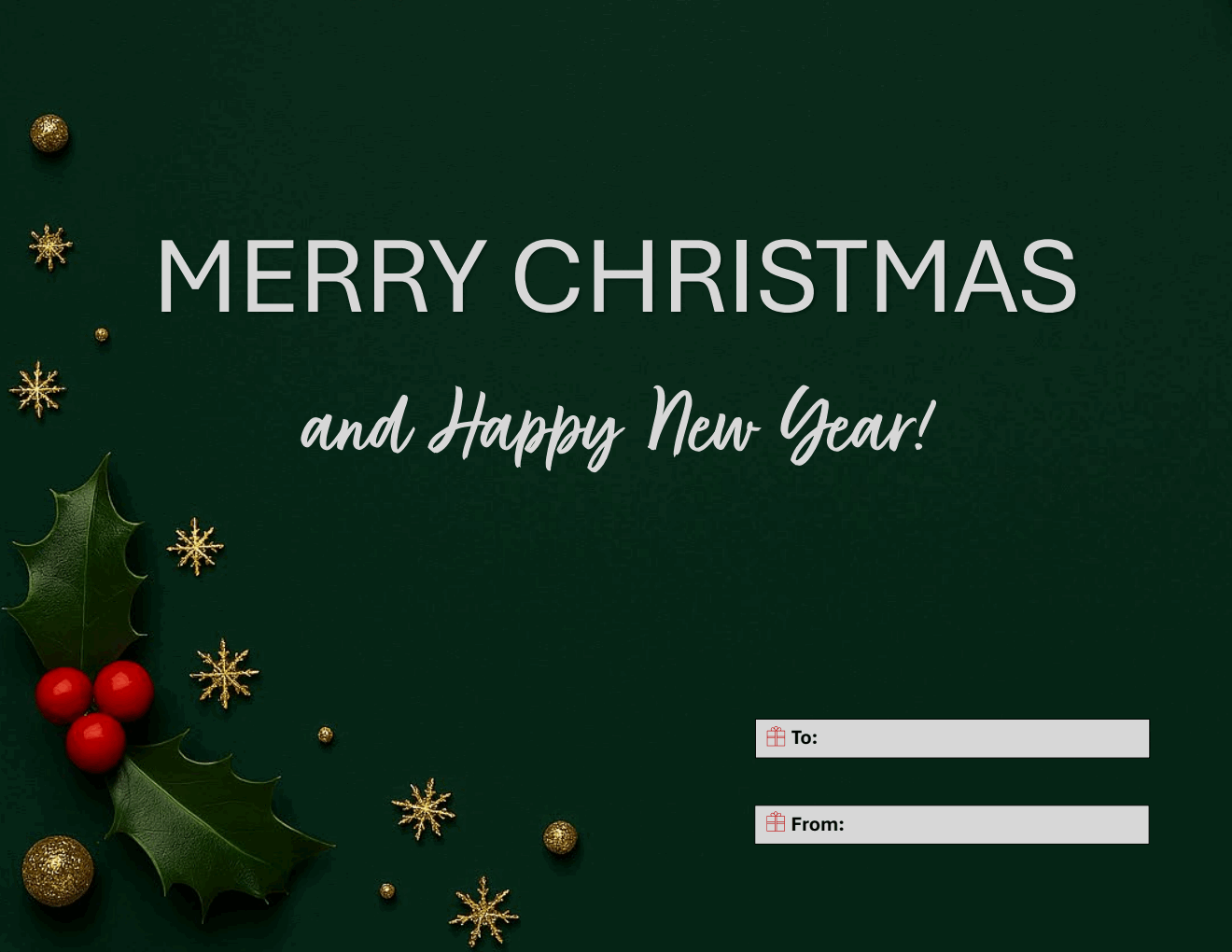 Editable Holiday Greeting Card Template - PDF