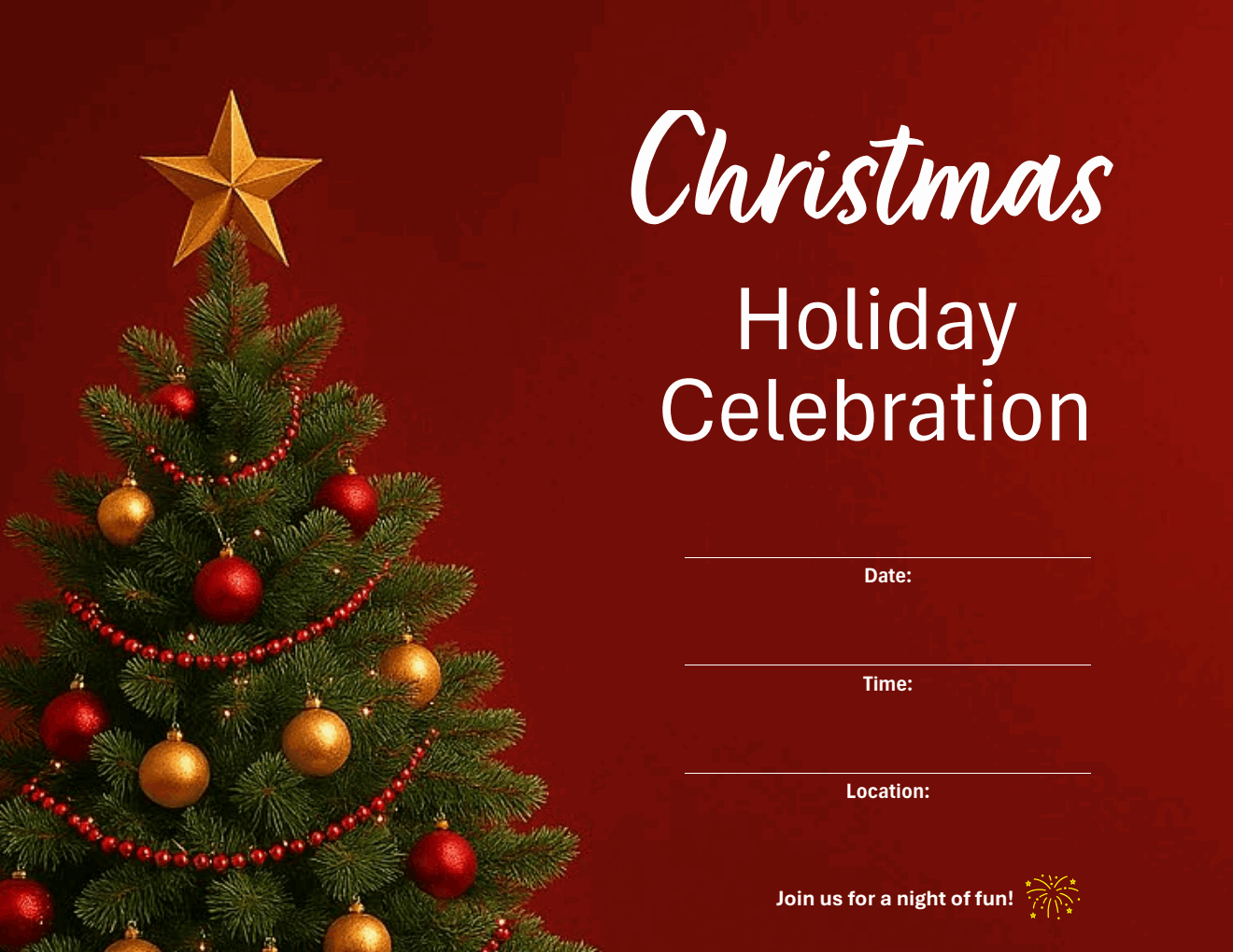 Christmas Invitation Template in PDF (Editable)