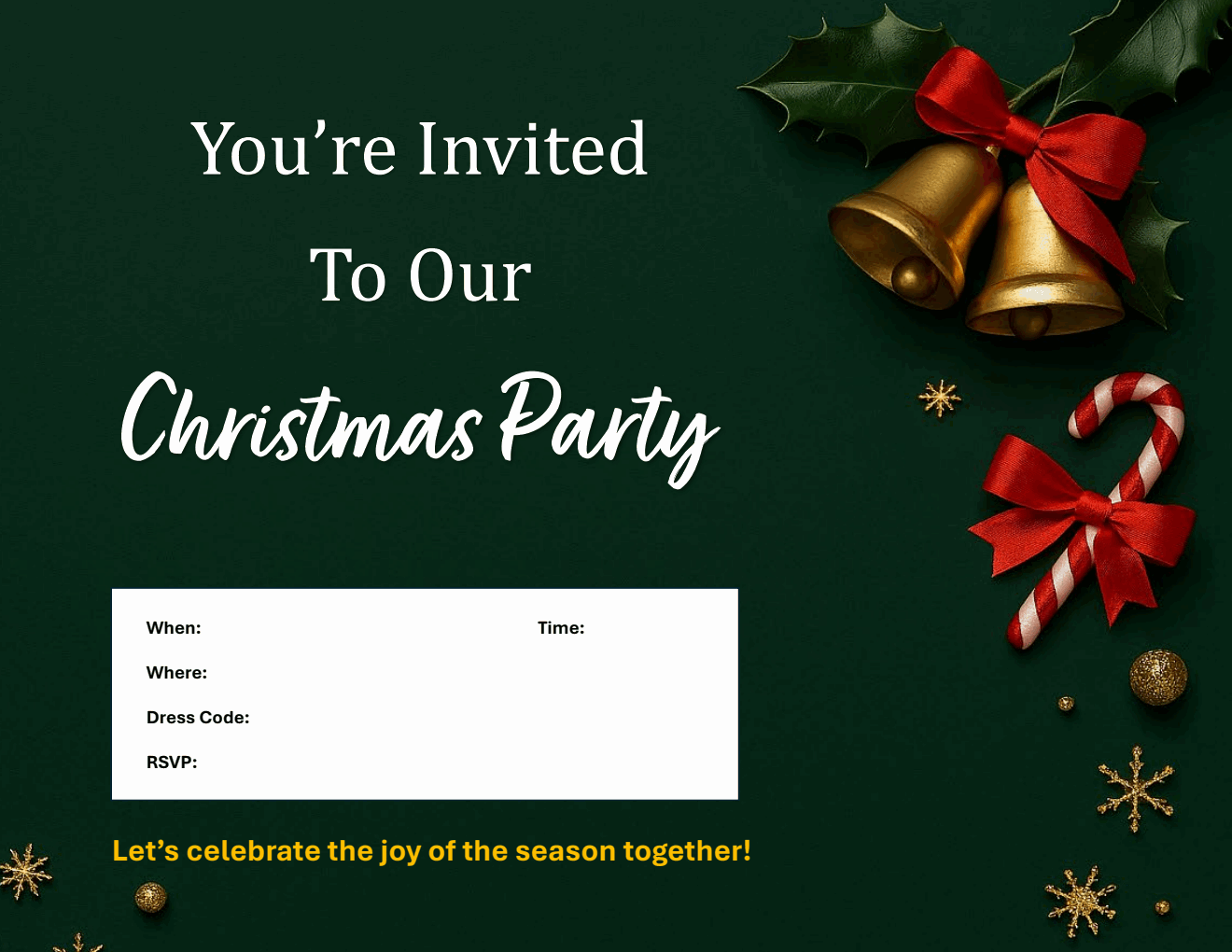 Christmas Invitation Template in PDF (Festive Holiday)