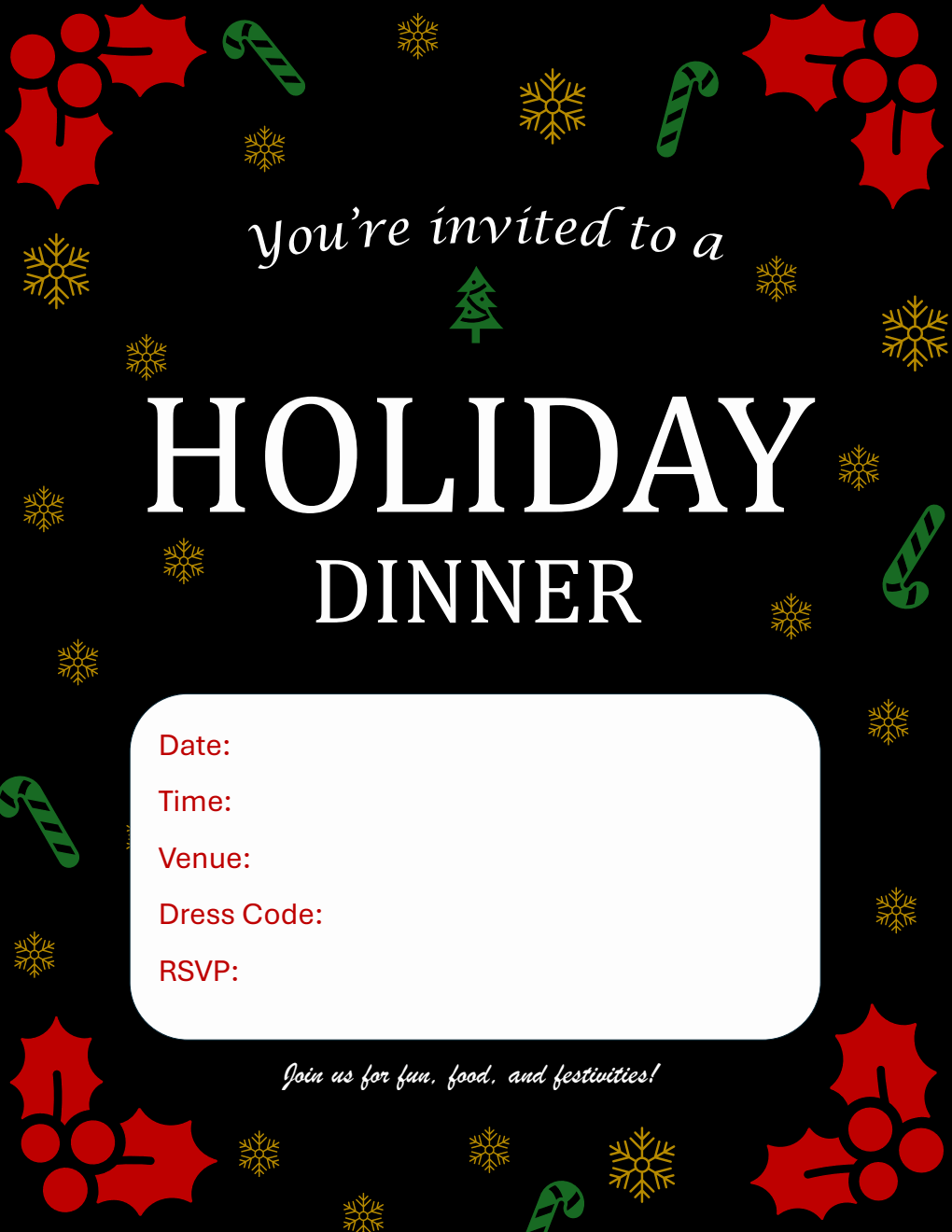 Christmas Invitation Template in PDF (Holiday Party)