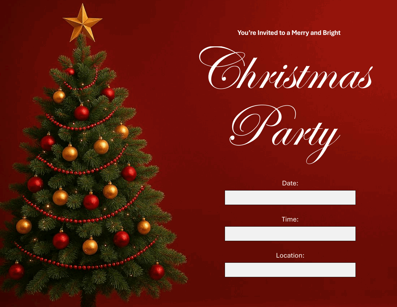 Free Word Christmas Invitation Templates