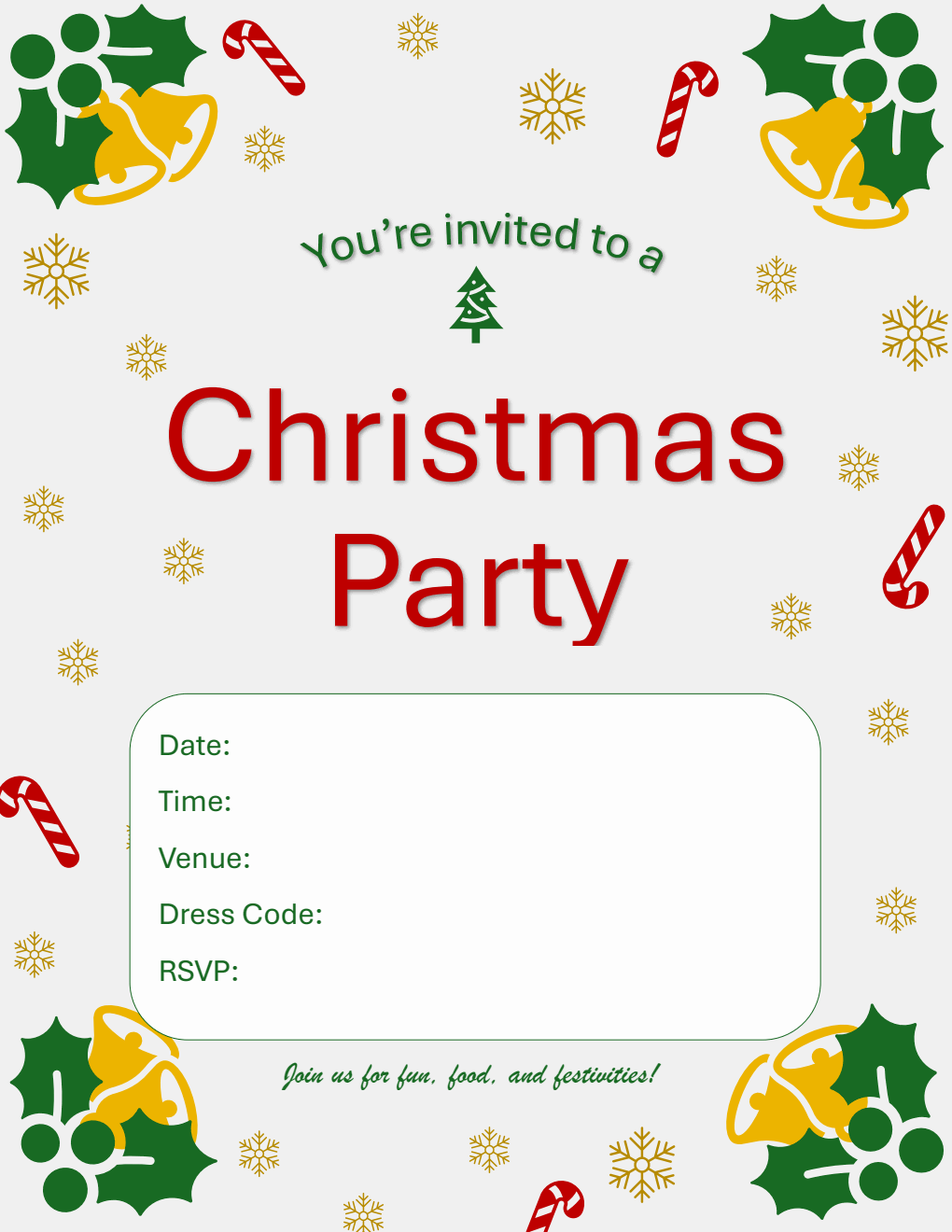 Christmas Invitation Template in PDF (Free Printable)