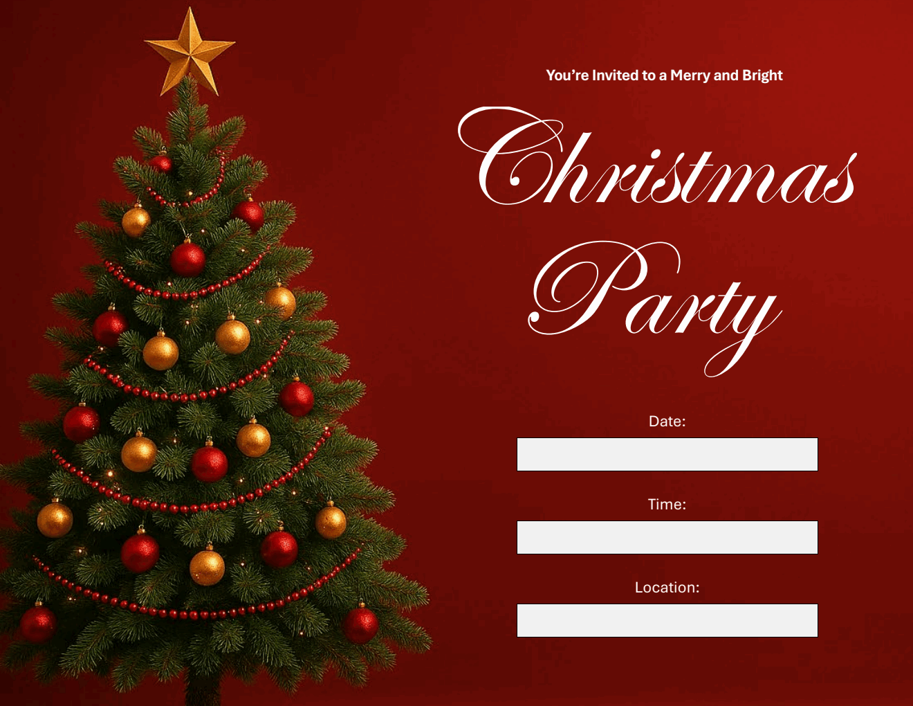 Christmas Invitation Template in PDF (Simple)