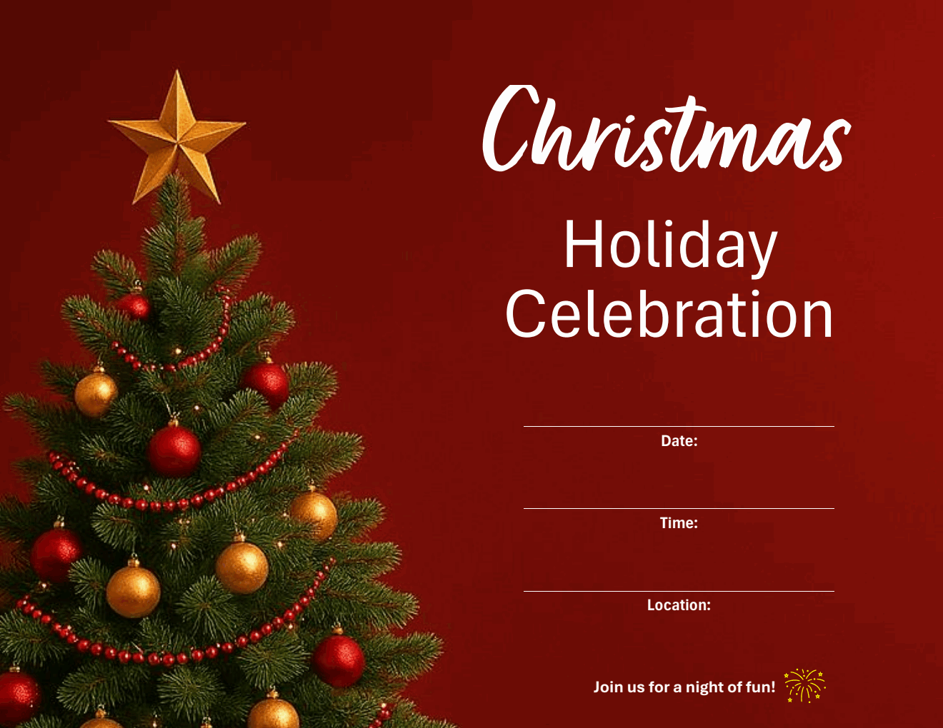 Editable Christmas Invitation Template Word
