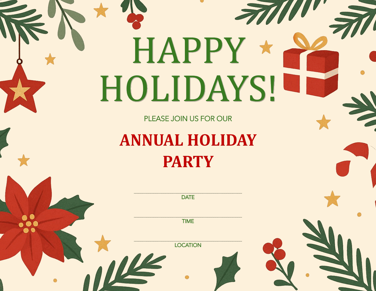  Christmas Party Invitation Template PDF