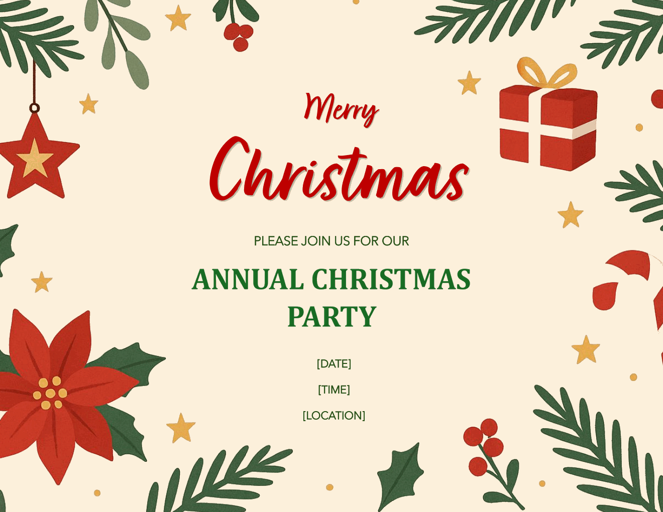 Free Word Christmas Invitation Templates