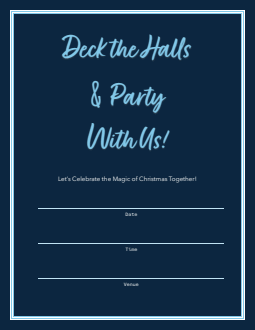Free Christmas Party Invitation Word Template (Blue Noel)