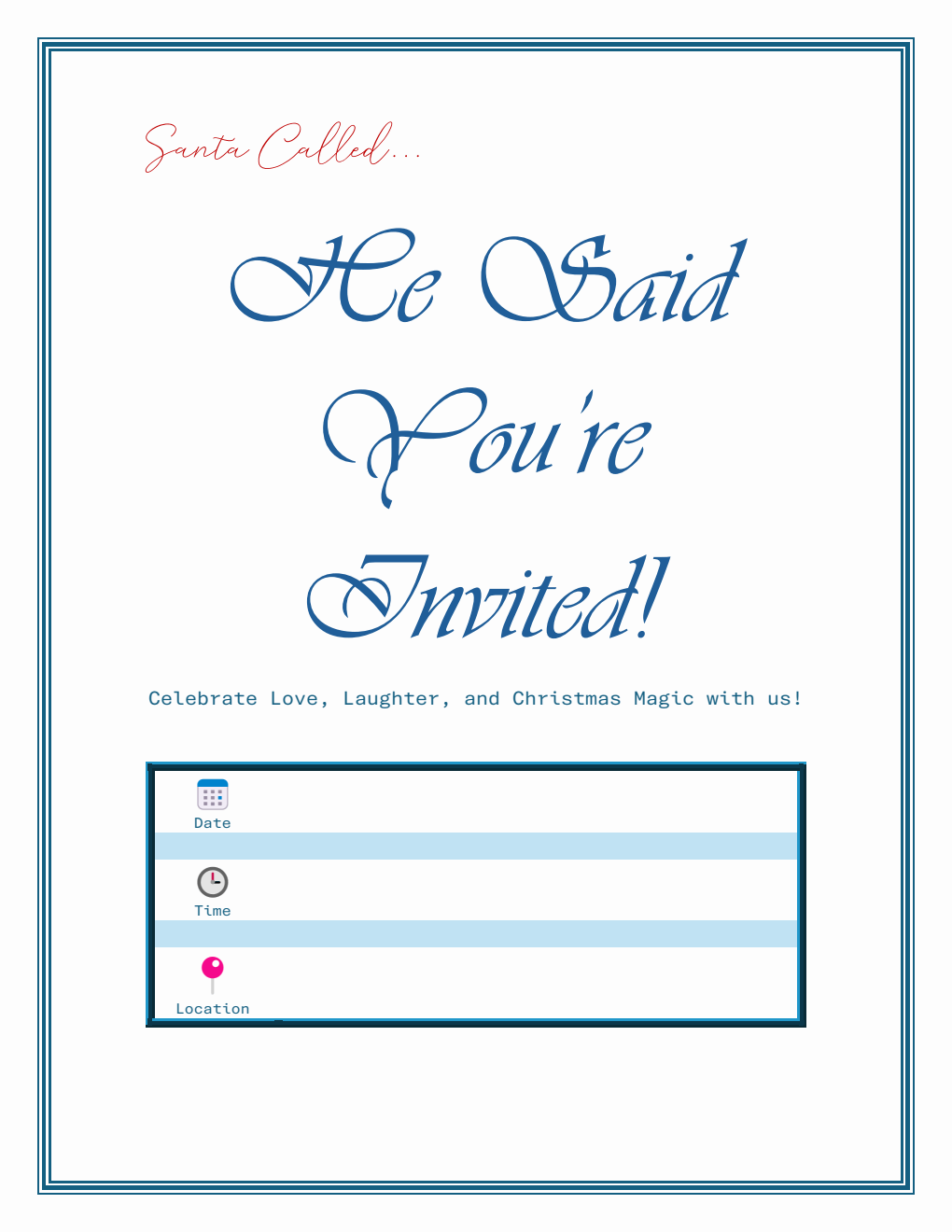 Christmas Party Invitation Template - PDF (Holiday Hotline)