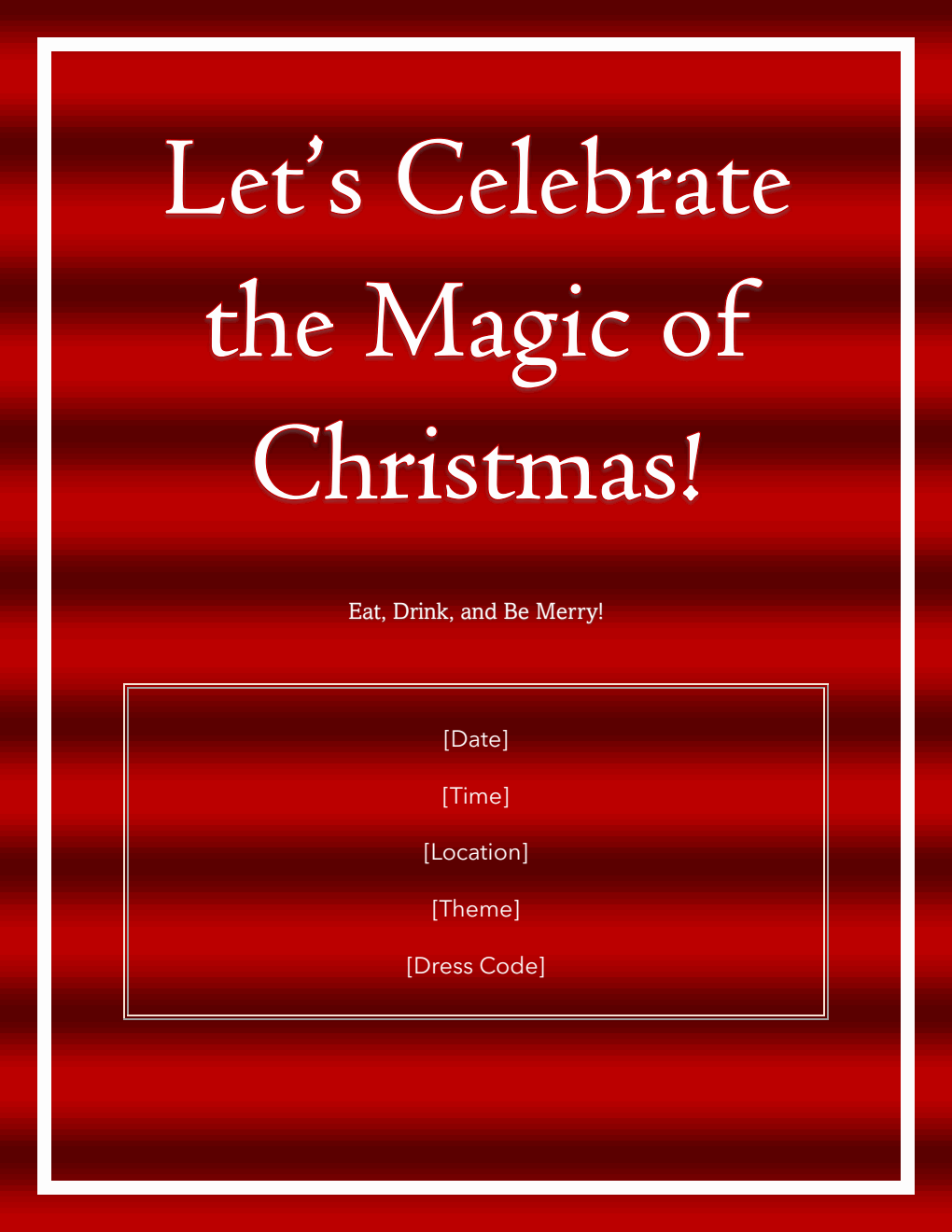 Free Word Christmas Invitation Templates
