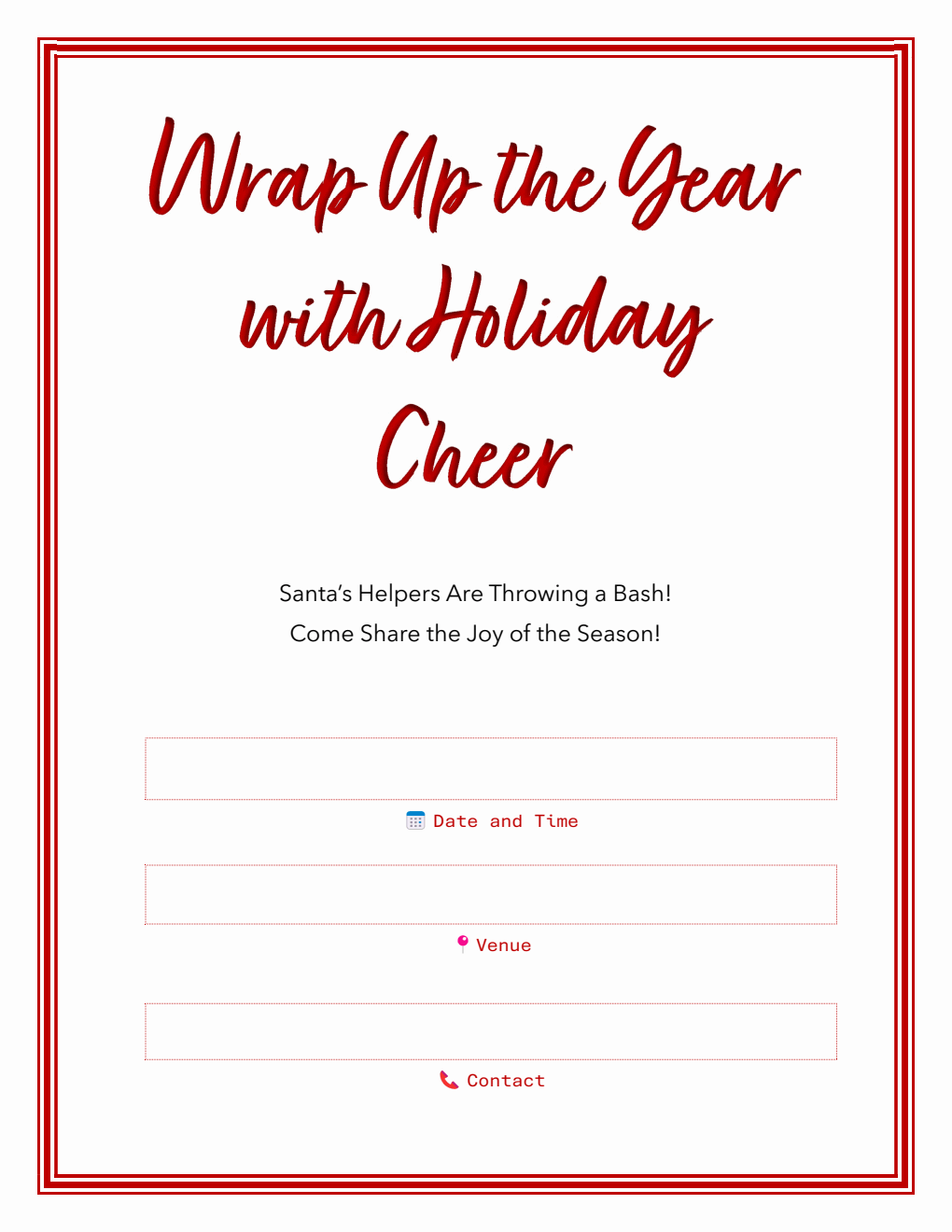 Christmas Party Invitation Template - PDF (Festive Finale)