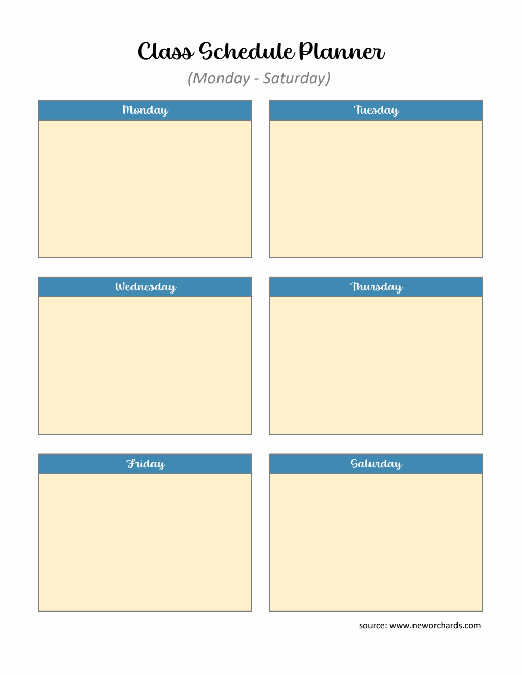 Class Routine Excel Template Free Excel Class Schedule Templates