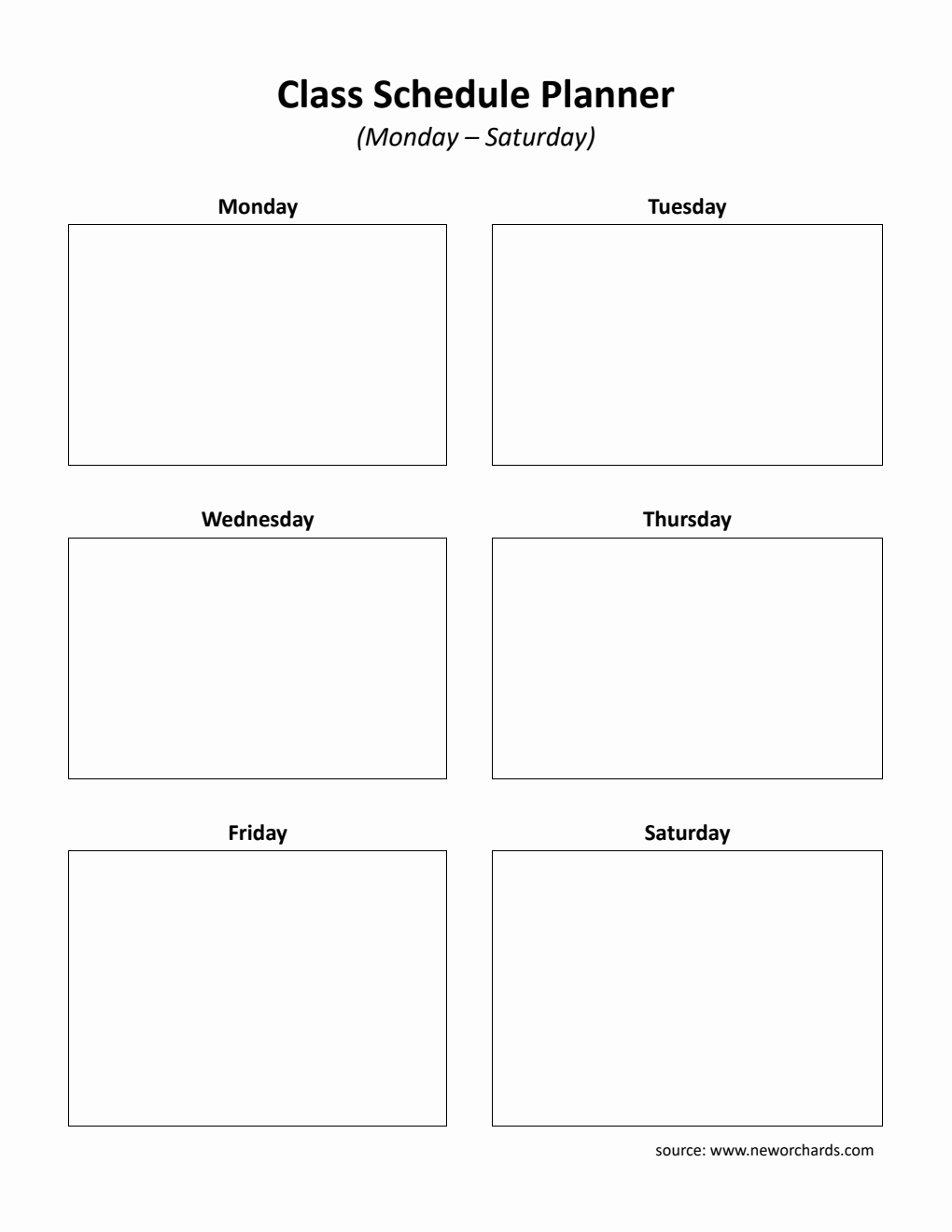 Free Class Schedule Planner Templates (PDF, Word, Excel)
