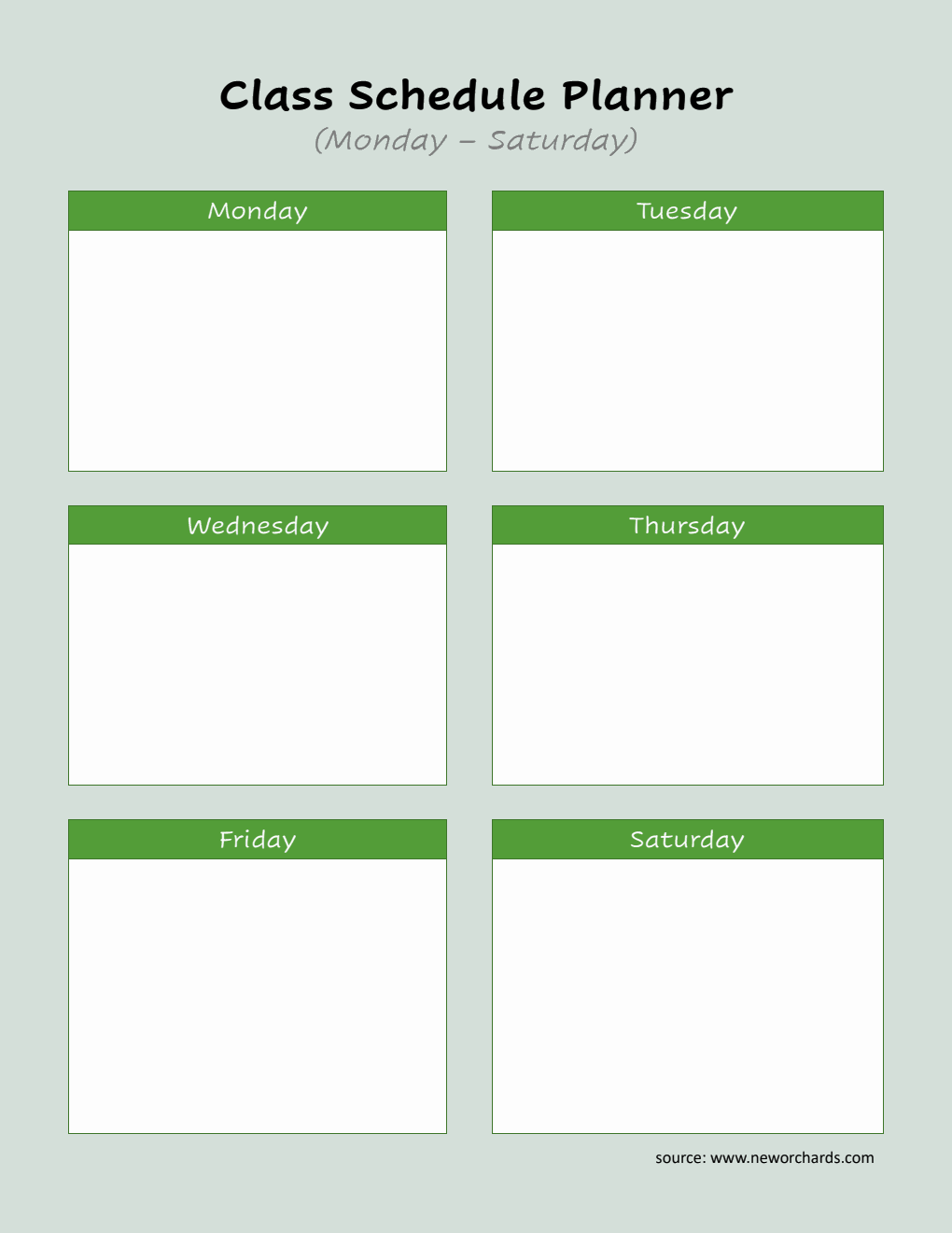 Free Class Schedule Templates (PDF, Word, Excel)
