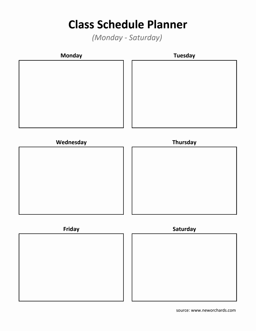 Weekly Class Register Free Class Schedule Templates (PDF, Word, Excel)