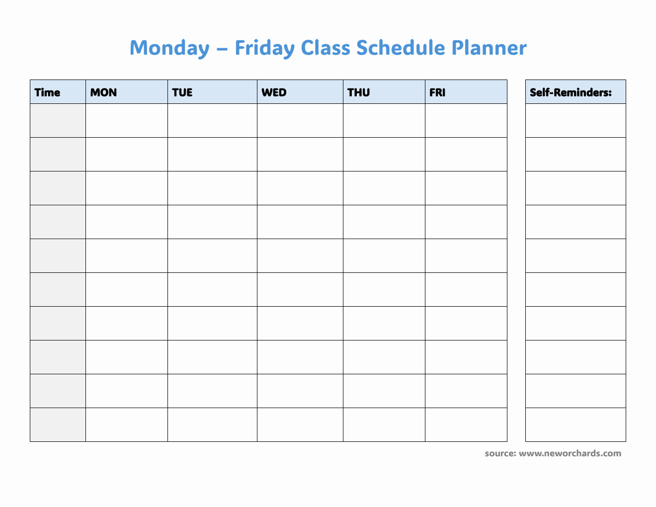 Aut Class Schedule Free Class Schedule Templates (PDF, Word, Excel)