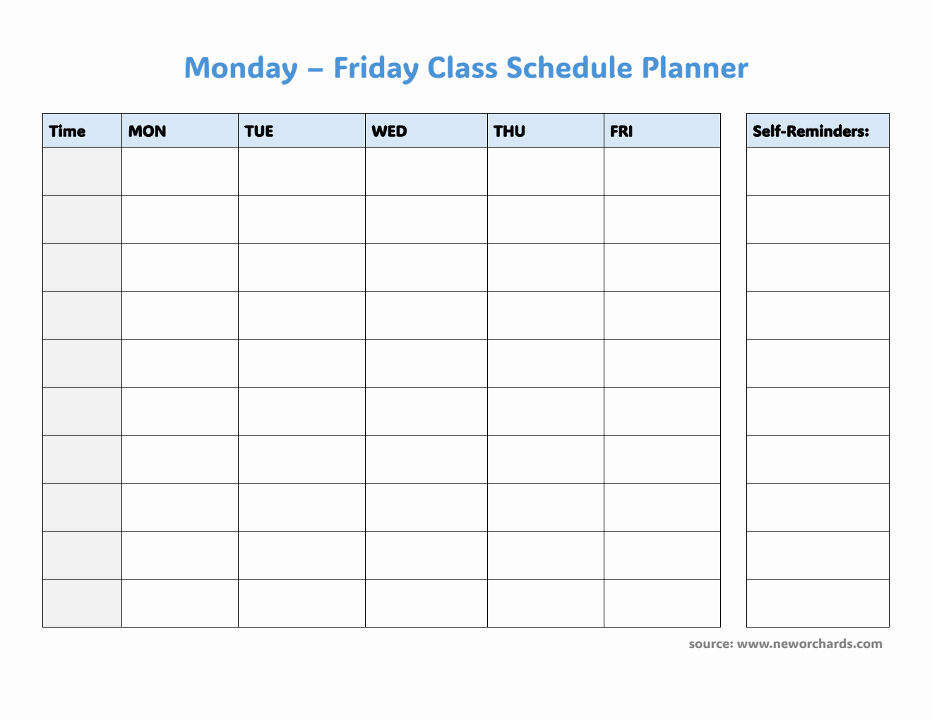 Weekly Timetable Template.pdf Free PDF Weekly Planner Templates