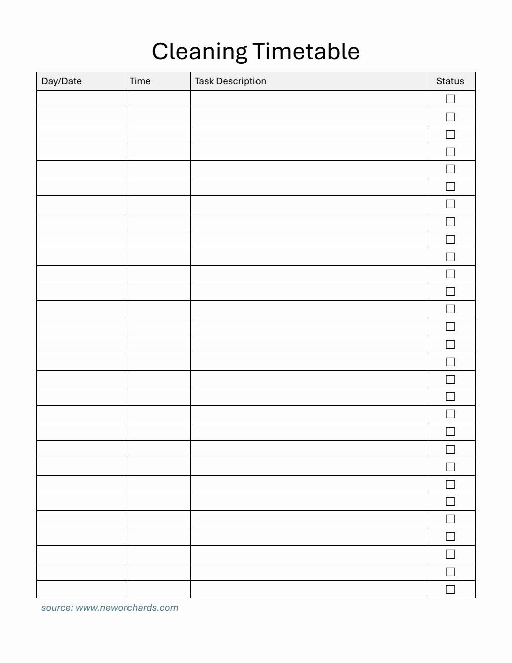 Free Cleaning Templates (PDF, Word, Excel)